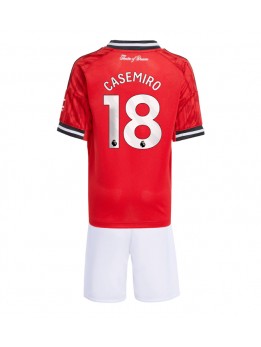 Billige Manchester United Casemiro #18 Hjemmedraktsett Barn 2025-26 Kortermet (+ Korte bukser)